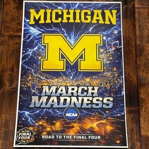 MICHIGAN WOLVERINES 11x17 POSTER MARCH MADNESS POSTERS